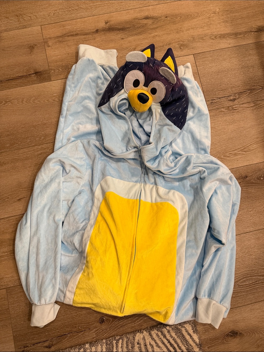ADULT Bluey Costume - Blue and Yellow Animal Character Zip Up Onesie XXL